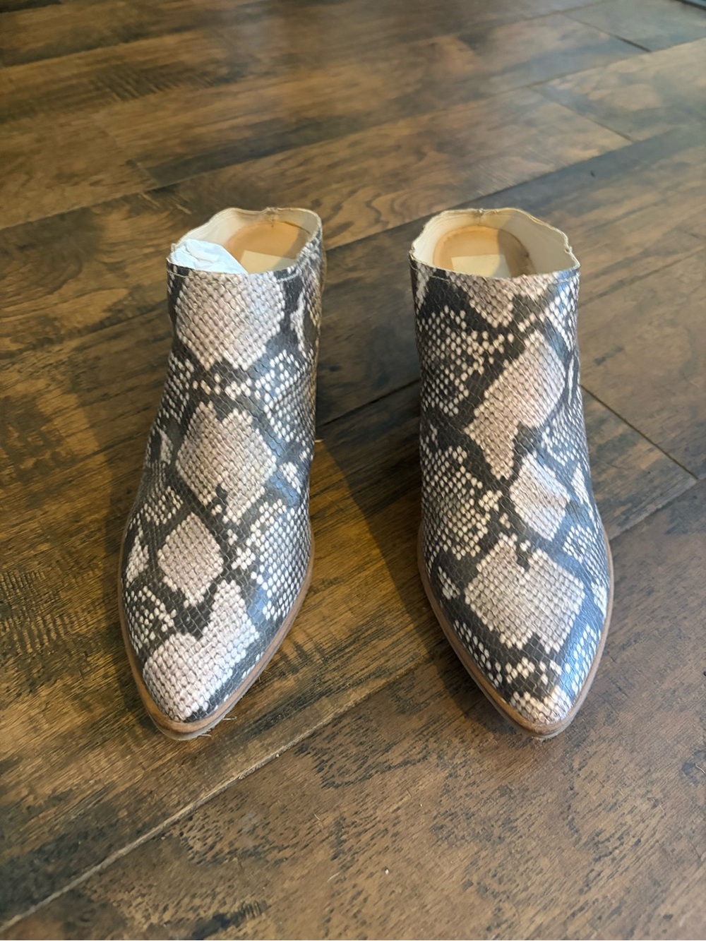 Dolce Vita Snakeskin Print Mule Booties